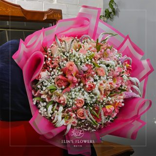 دسته گل تولد ستاره elinsflowers